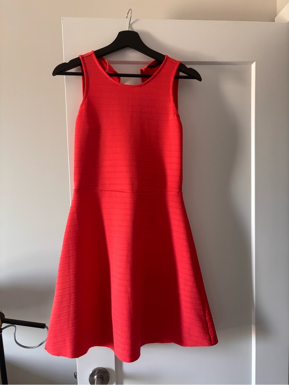 Mango Red Sleeveless Fit-and-Flare Mini Dress